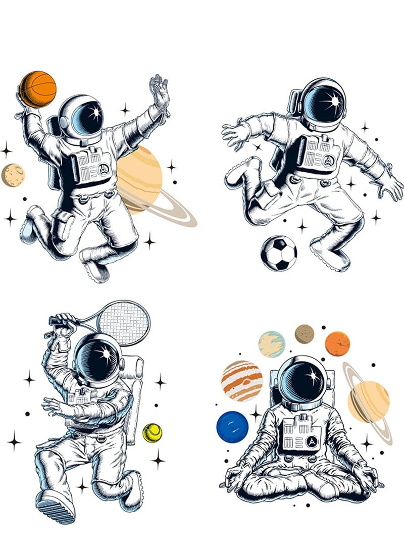 Astronauts Wall Decals, Removable PVC Universe Space Wall Stickers for Bedroom Living Room Kid's Room Kindergarten, Art Window Door Cabinet Corridor NASA Wall Decor Murals (Astronauts 2) - Image 5